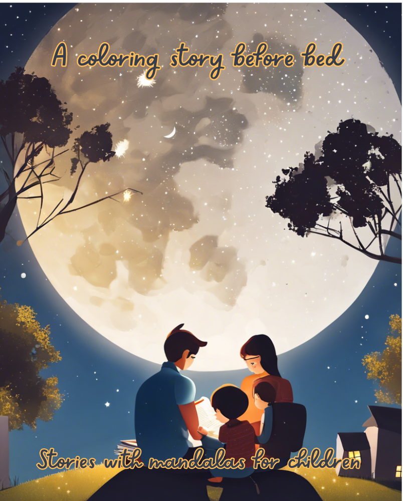 A story to color before sleep. Mandalas