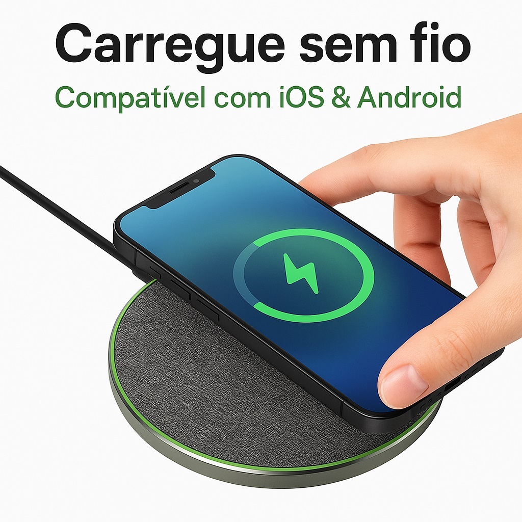 Carregador Rápido Sem Fio Wireless 20W YS10 H’MASTON – Liga de Zinco Alta Eficiência