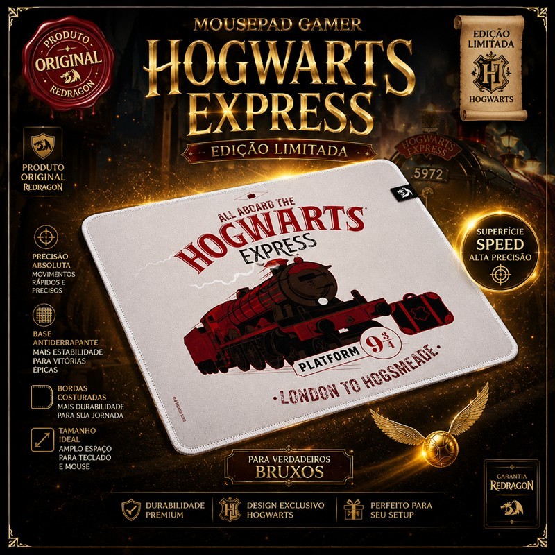 Mousepad Gamer Redragon Harry Potter Special Edition Original 320x270mm