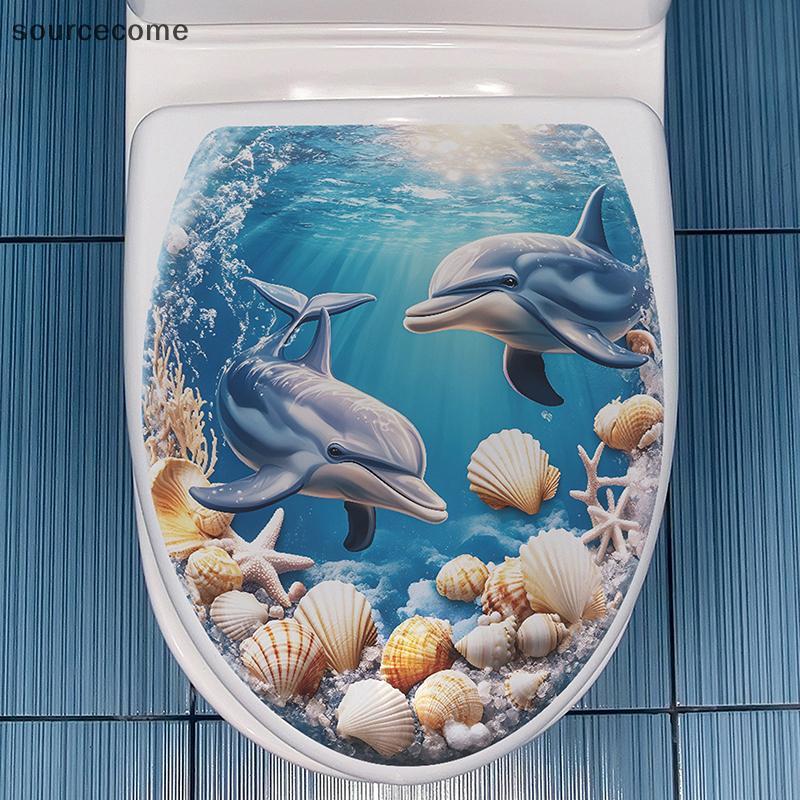 [sourcecome] Blue Shell Starfish Home Toilet Cover Stier Criativo Banheiro À Prova D'água Reutilizável PVC Para Decoraçã
