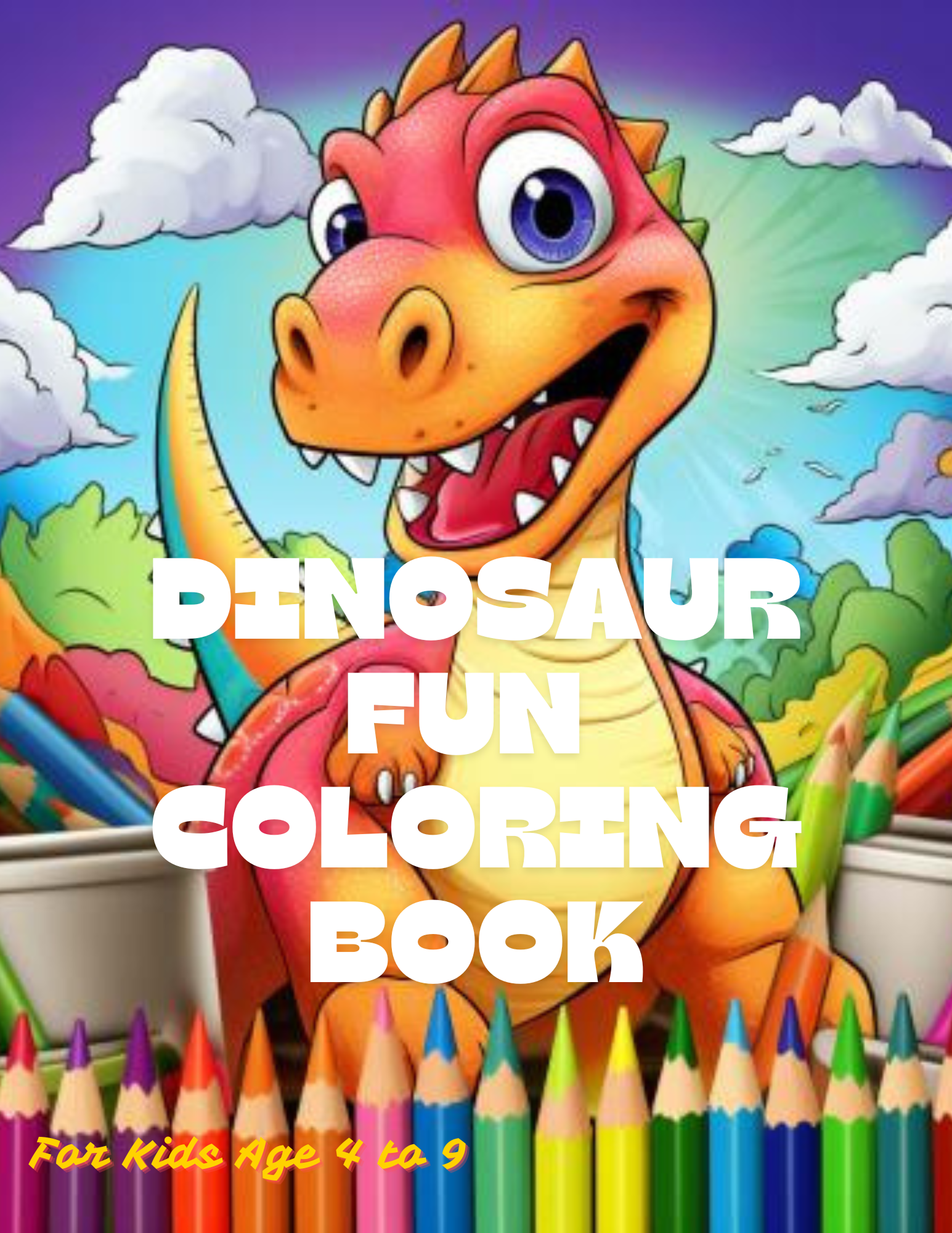 Dinosaur Fun Coloring Book (30 Coloring Pages)