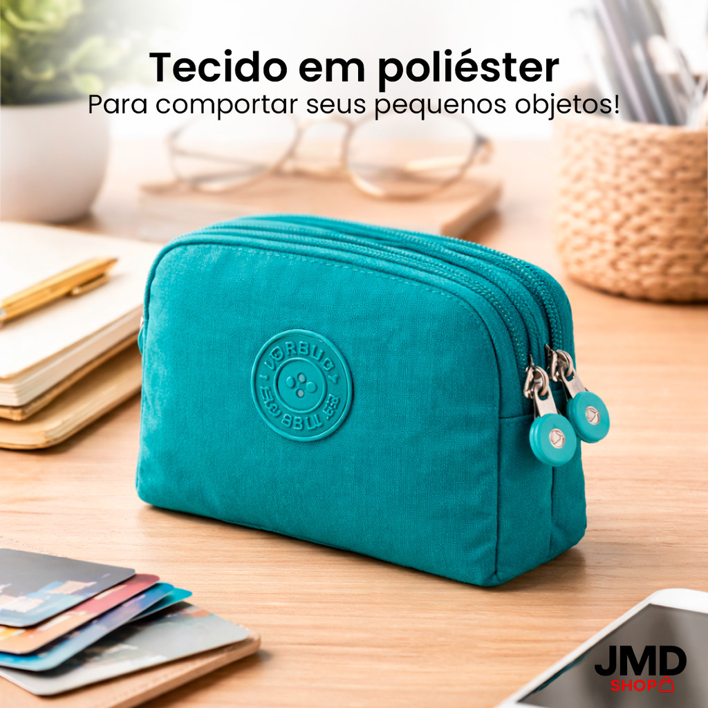 Bolsa Minimalista Compacta para Chaves Carteira Fones e Acessórios