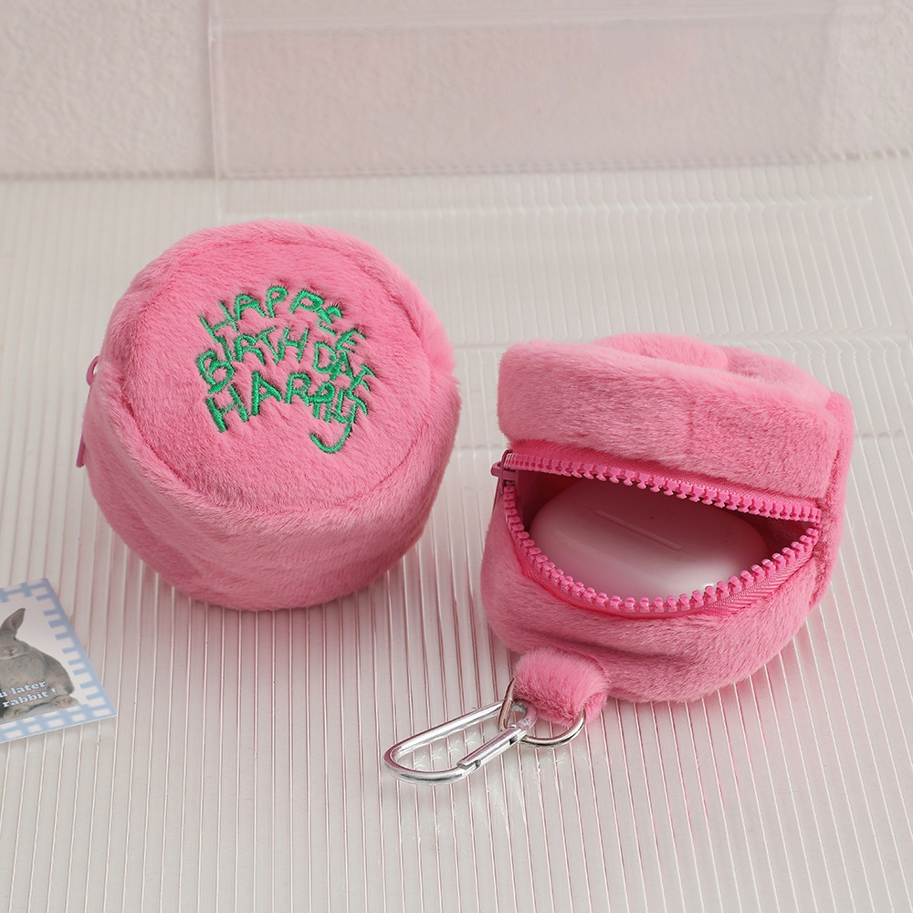 Mini Bolsa De Maquiagem Coreana Simples De Pelúcia Para Adolescentes Portátil Fone De Ouvido Estudantes Pendurar Moedas