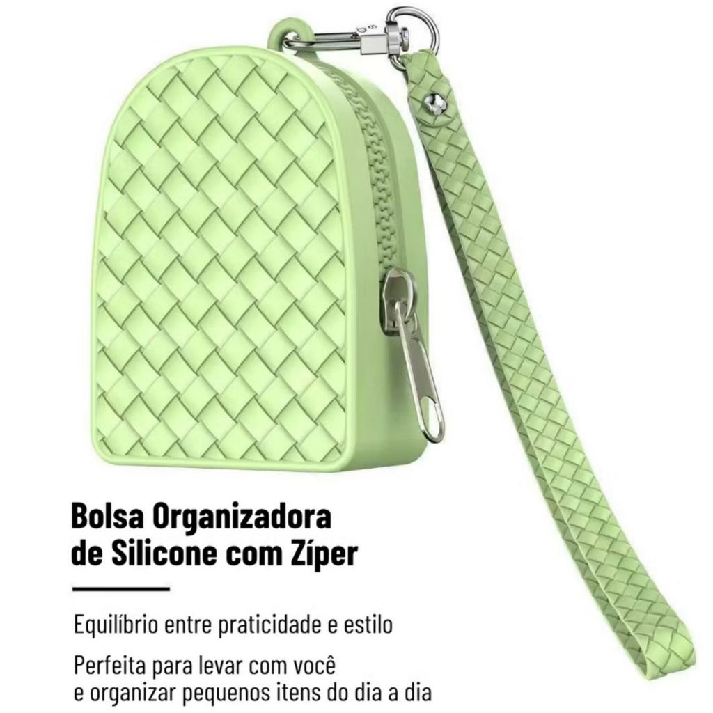 MINI BOLSA PORTÀTIL SILICONE BOLSINHA PORTA-CARTÕES MOEDAS FONE CHAVE PARA PASSEIOS
