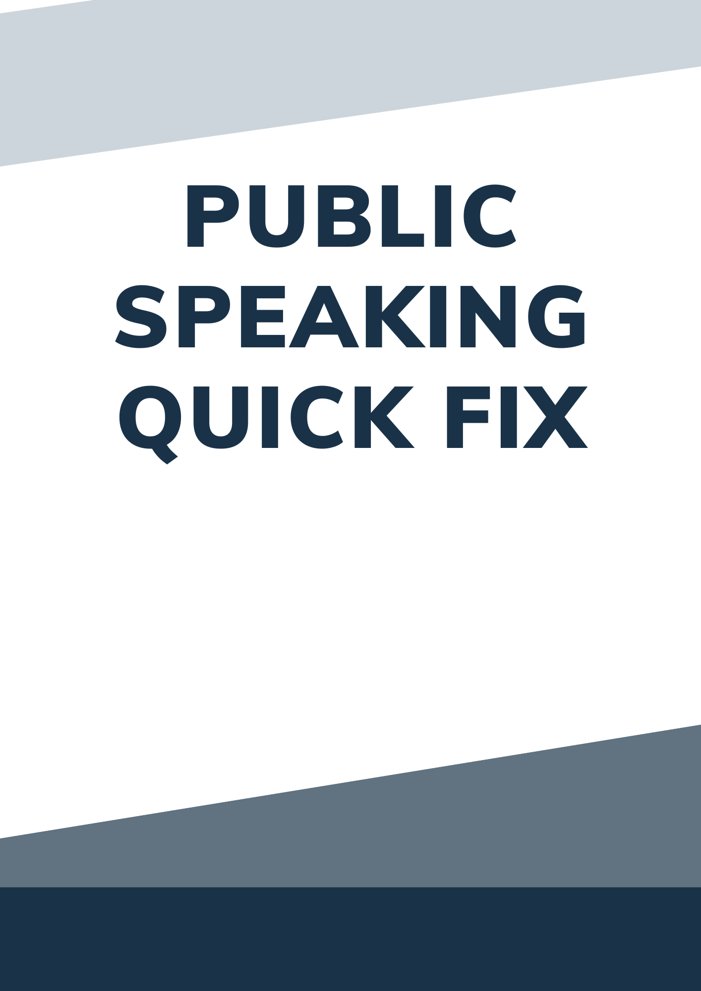 Public Speaking Quick Fix