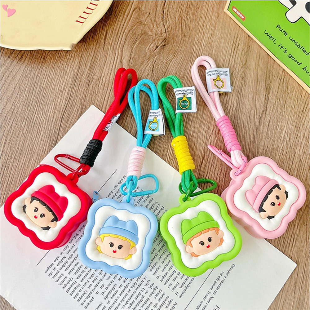 Saco De Moedas De Silicone Quadrado , Bolsa De Mudança De Desenho Animado , Recipiente De Fone De Ouvido Fofa De Cor Doc