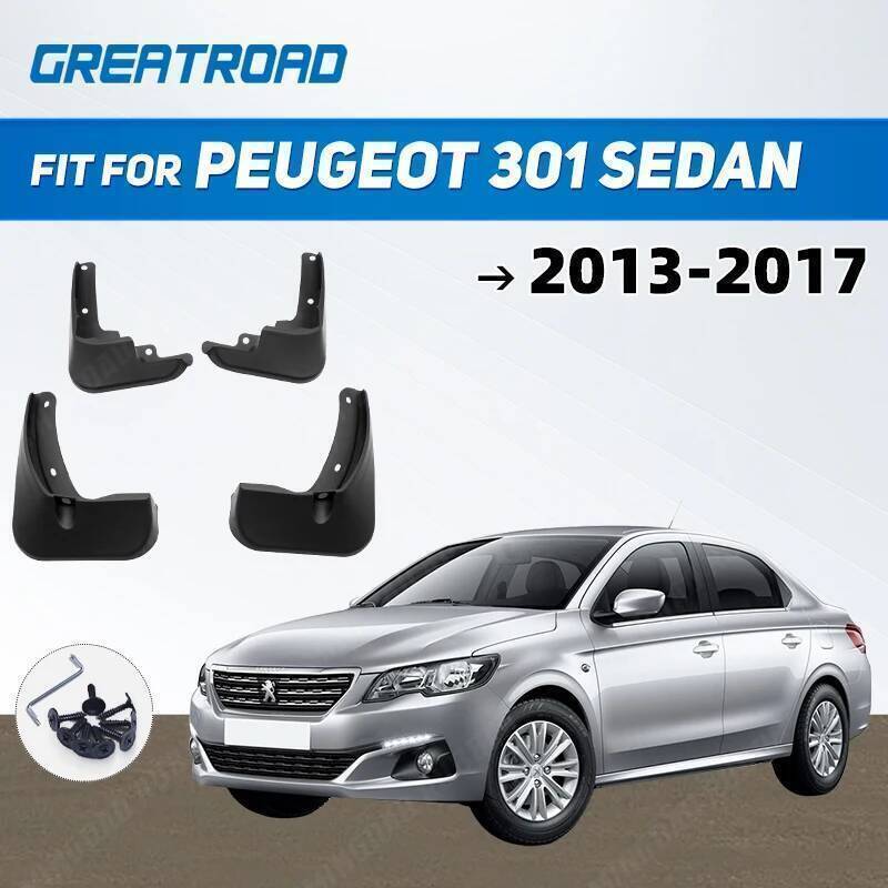 4 Pçs Frente Do Carro Traseiro Fender Flares Respingo Guardas Mud Flaps Para Peugeot 301 Sedan 2013 2014 2015 2016 2017