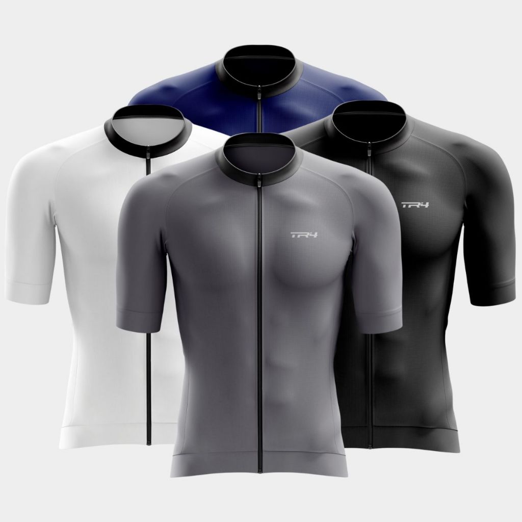 Combo 4 Camisa Camiseta Premium Manga Curta Zíper Total Mtb Speed Bike