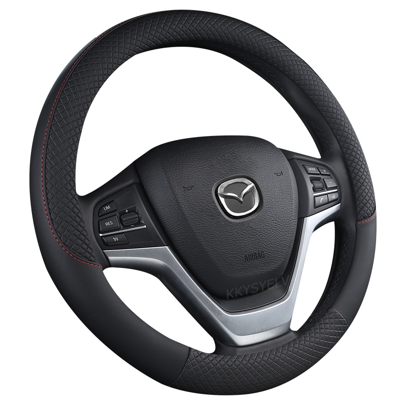 Capa De Couro PU Para Volante De Carro , CX-3-4-5-7-9 Mazda 3 Axela 6 Gh Gj Demio Antiderrapante Funda