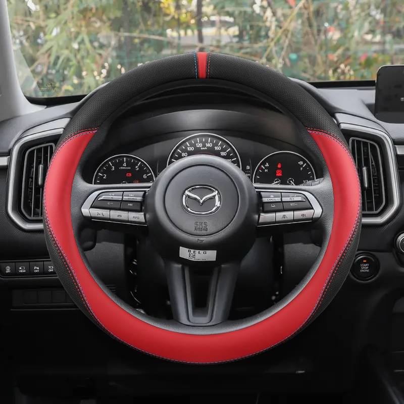 Capa De Couro Pu Para Volante De Carro , Mazda 3 Axela 2019 2020 2021 2024 CX-30 2020 2021MX-5-50 2021 , Acessórios Auto