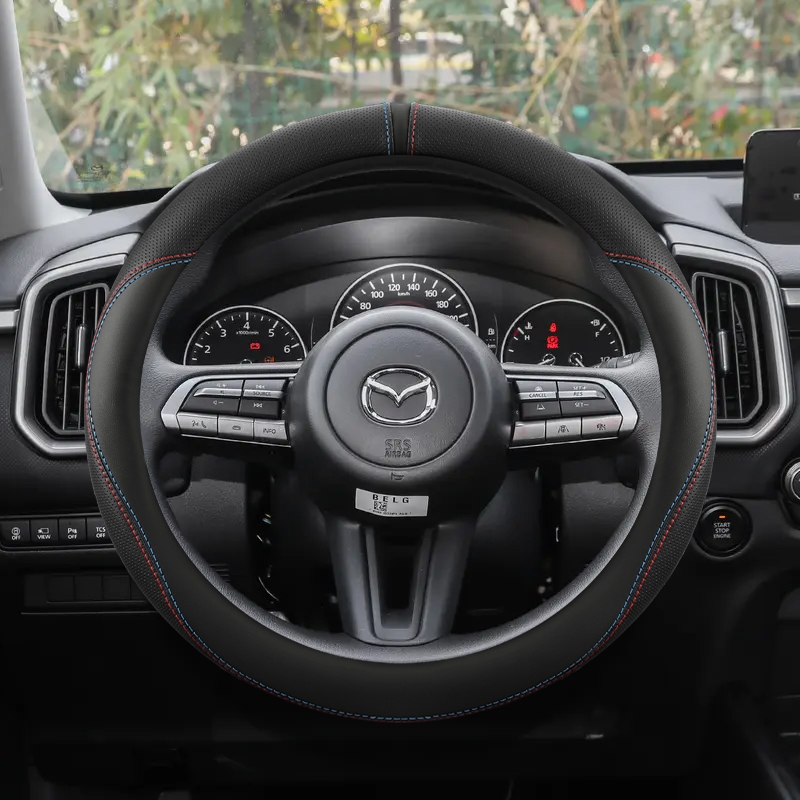 Capa De Couro Pu Para Volante De Carro , Mazda 3 Axela 2019-2021 CX-30 2020 2021MX-5-50 2021 , Acessórios Automotivos