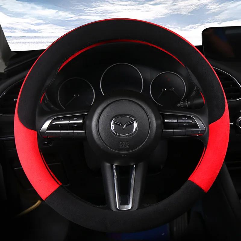 Inverno De Pelúcia Capa Volante Do Carro Para Mazda 3 Axela 2019 2020 2021 CX-30 2020 2021MX-5-50 2021 Acessórios Automó