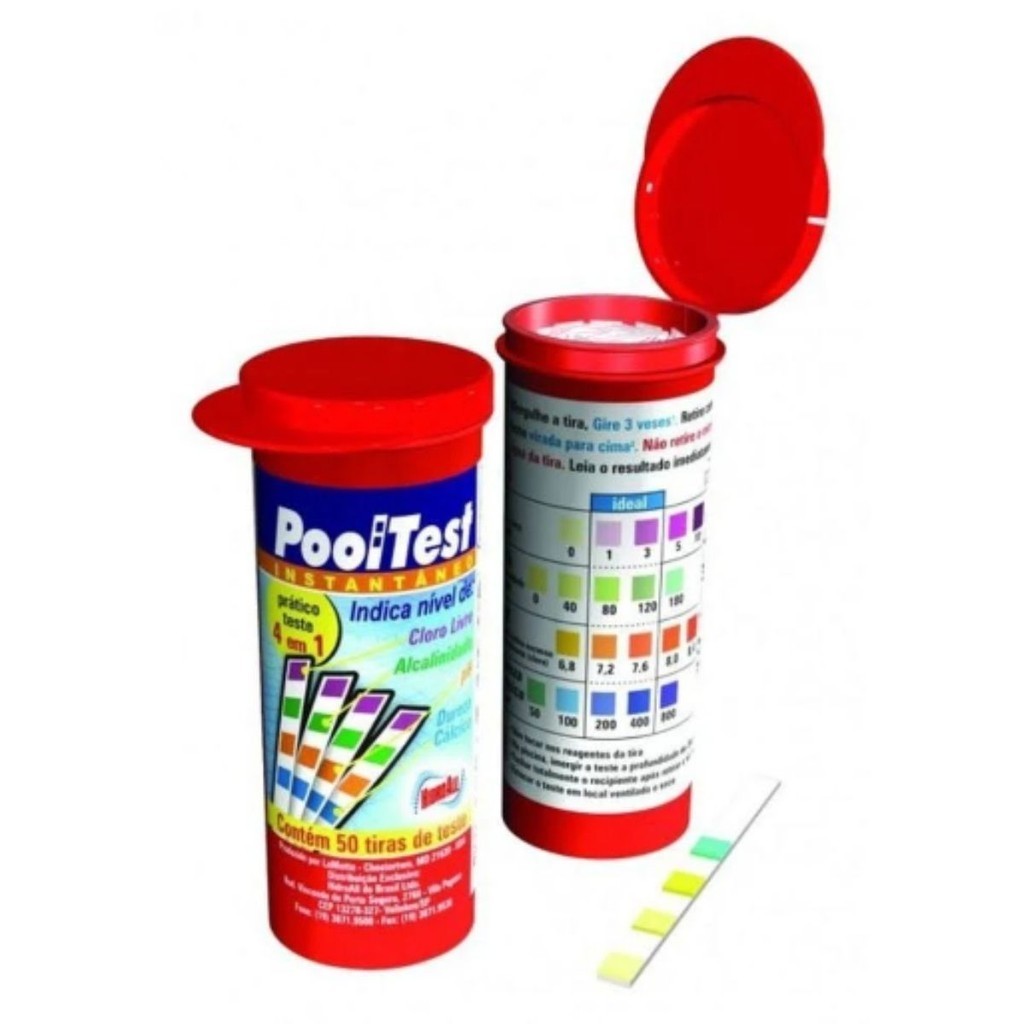 Fita Teste Hidroall 25 Fitas Pool Teste 4 Em 1 para Piscinas