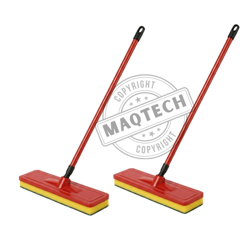 2 Rodos Esponja Espuma Lava Piso Azulejo Esfregão Mop Abrasivo Limpeza Pesada Com Cabo Multiuso