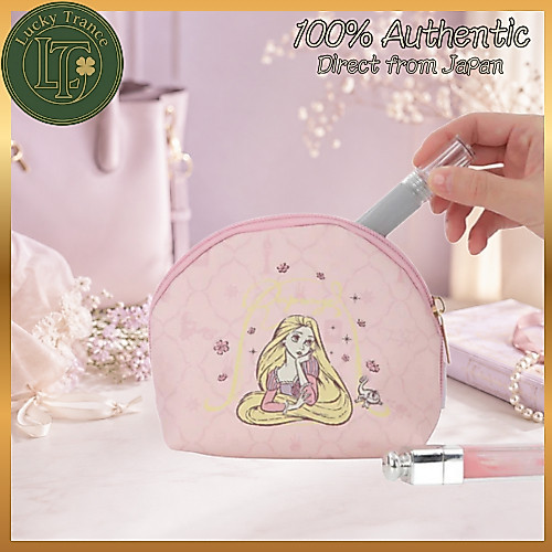 Bolsa Necessaire Shell Zíper Rapunzel Disney THREEPPY Design Personagem Fofo Rosa 13cm Organizador Maquiagem Acessórios