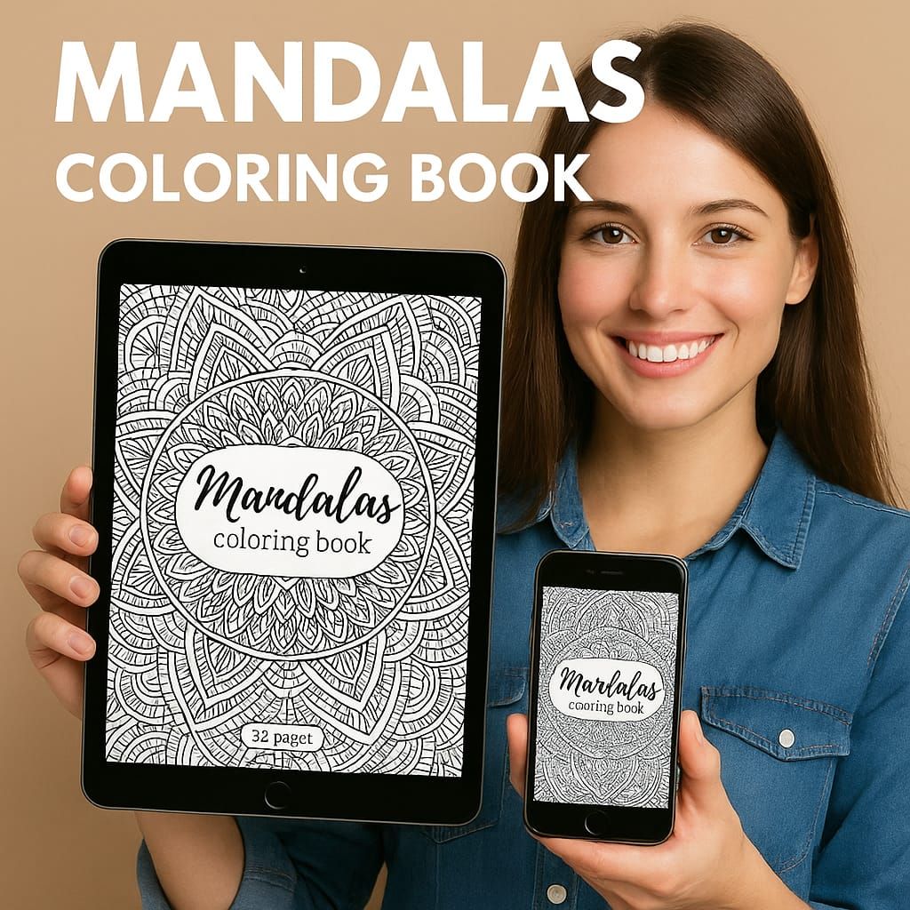 Black and White Mandalas Adult Coloring Book Document