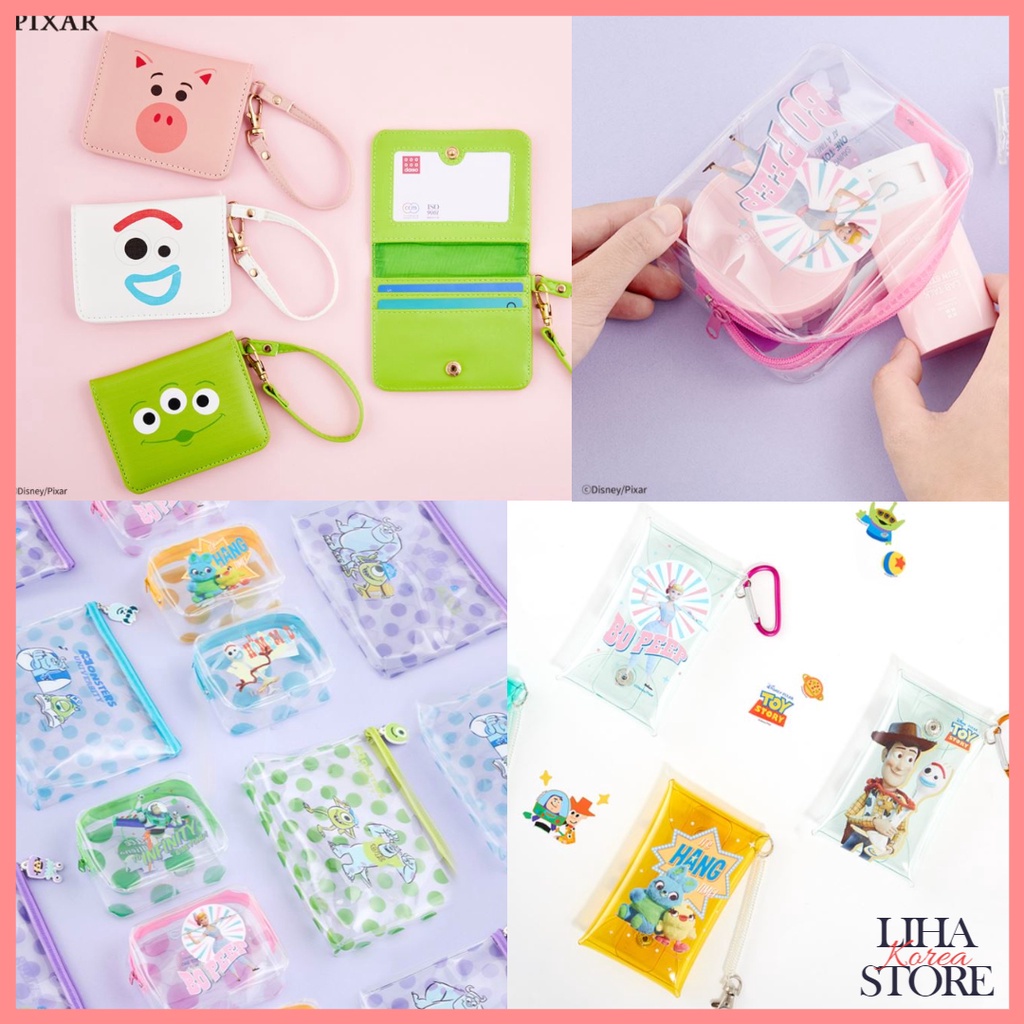 🎈 Daiso Coreia Pixar Toy Story Carteira Card goods Coin Wallet Bens Forky ham Lasto woody Buzz Mercadorias