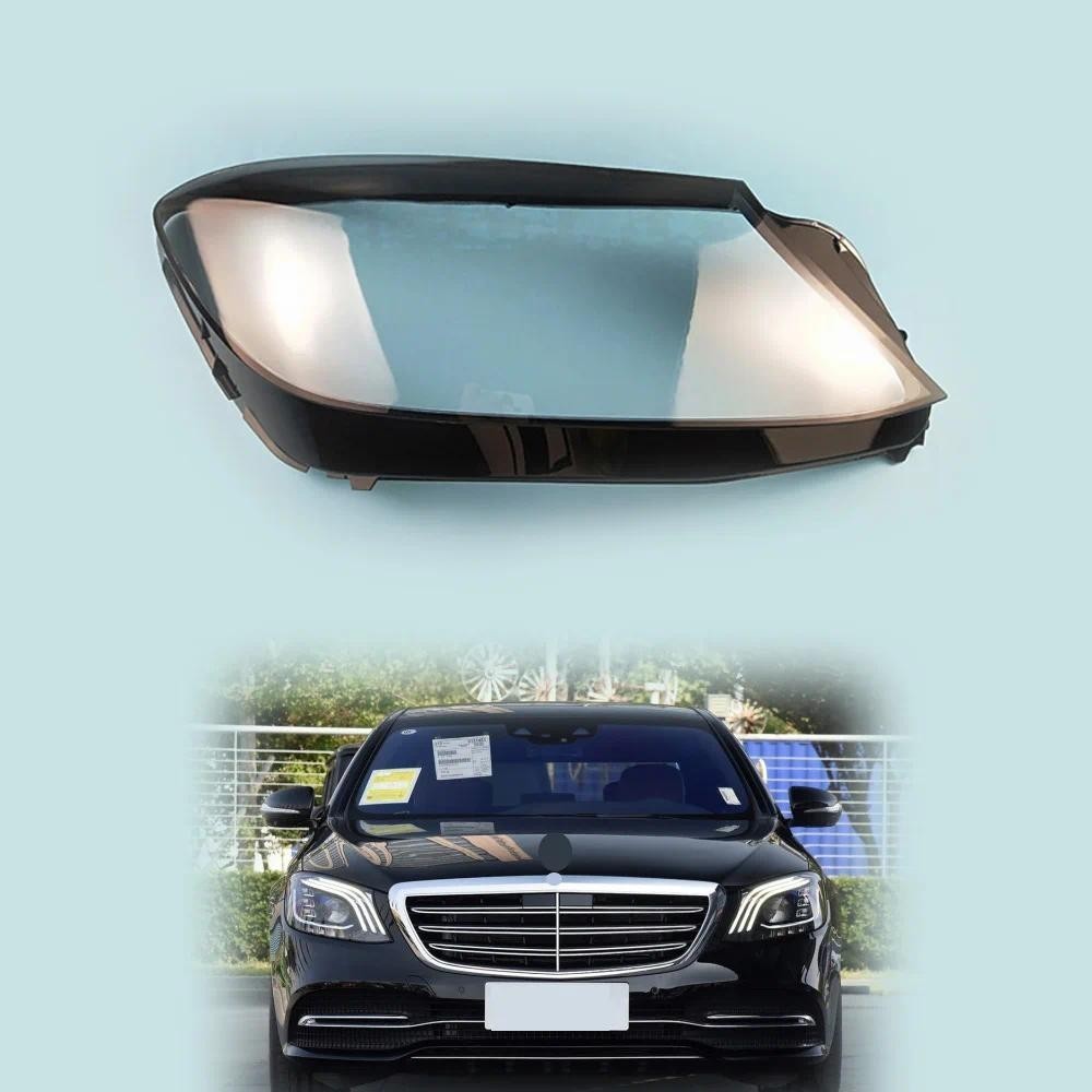 Para Mercedes Benz W222 S Classe Faróis Capa Farol Lente Escudo S320 S400 S500 S600 2018 2019 2020 2021 2022 Peças De Au