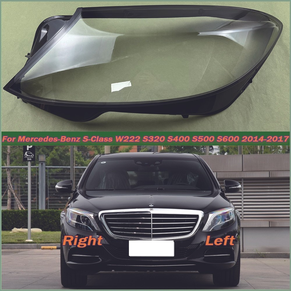 Para Mercedes-Benz S-Class W222 S320 S400 S500 S600 2014-2017 Capa Do Farol Dianteiro Carro Abajur Tampas Escudo