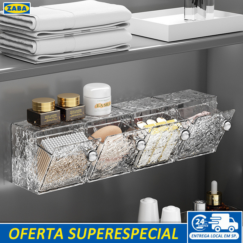 Bathroom Mirror Cabinet Storage Box, Cosmetic Cotton Face Towel Storage Box