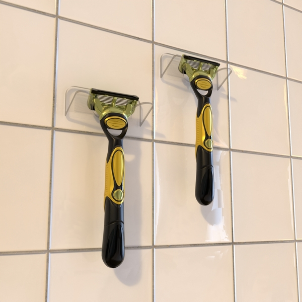 Suporte para lâmina de barbear sem perfuração, gancho de armazenamento para homens, prateleira de parede