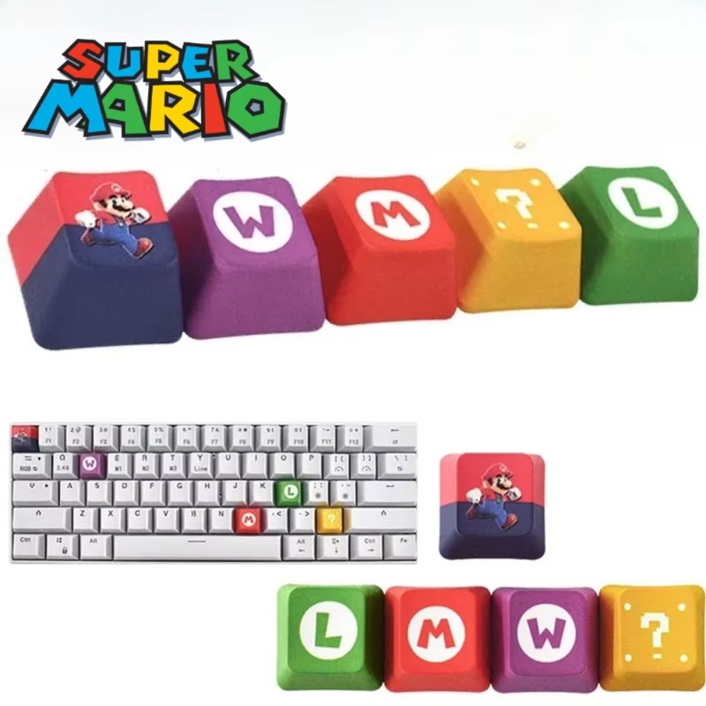 5 Pçs/Lote Super Mary Keycaps Anime Teclado Acessórios Clássico Jogo Periféricos Presentes De Aniversário Decoração De M