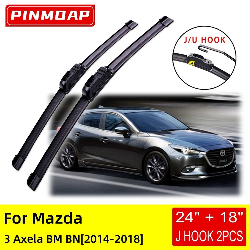 Para Mazda 3 Axela BM BN 2014 2015 2016 2017 2018 Lâminas De Limpador Dianteiro Escovas Cortador Acessórios Uj Gancho