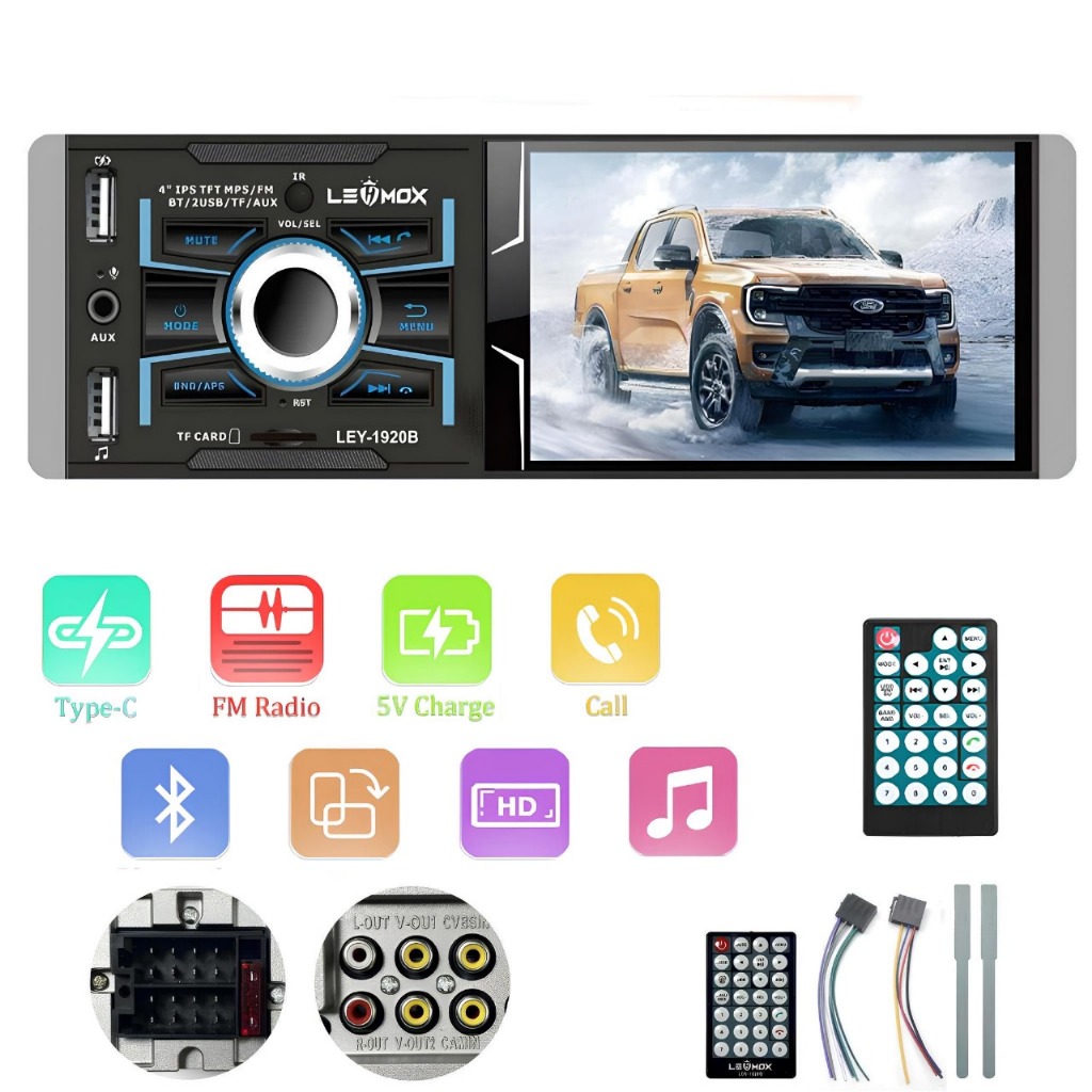 Multimidia 1 Din PLAY DIGITAL Tela 4 Polegadas Radio Mp5