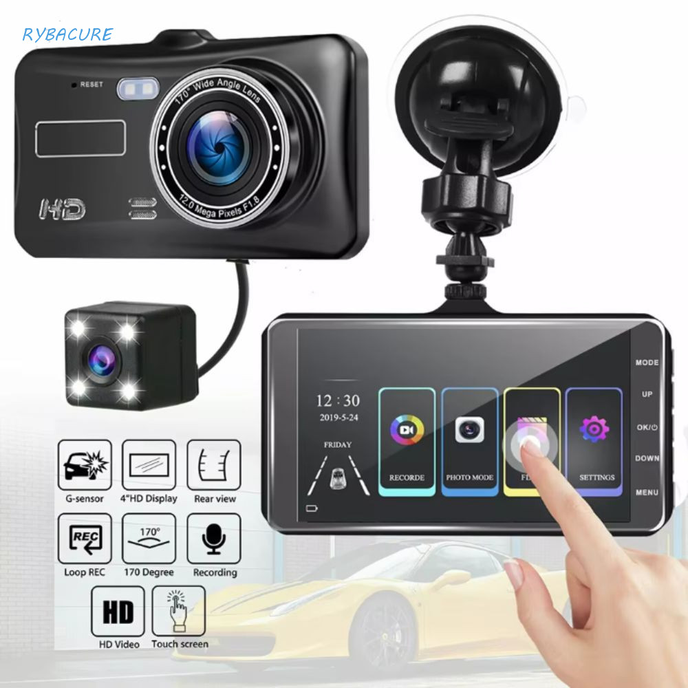 Dash Cam , FULL HD 1080P Touch Screen Car DVR , Visão Noturna Frontal E Traseira Câmera Gravador De Vídeo Digital