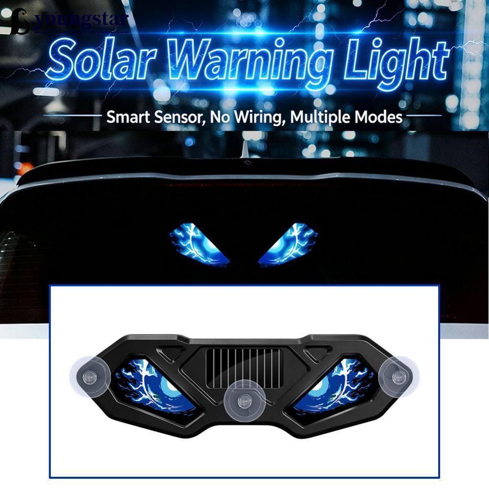 YOUNGSTAR Carro Movido A Energia Solar Demon Dynamic Eye LED Luz De Advertência Atmosfera Decoração Lâmpada De Janela Tr
