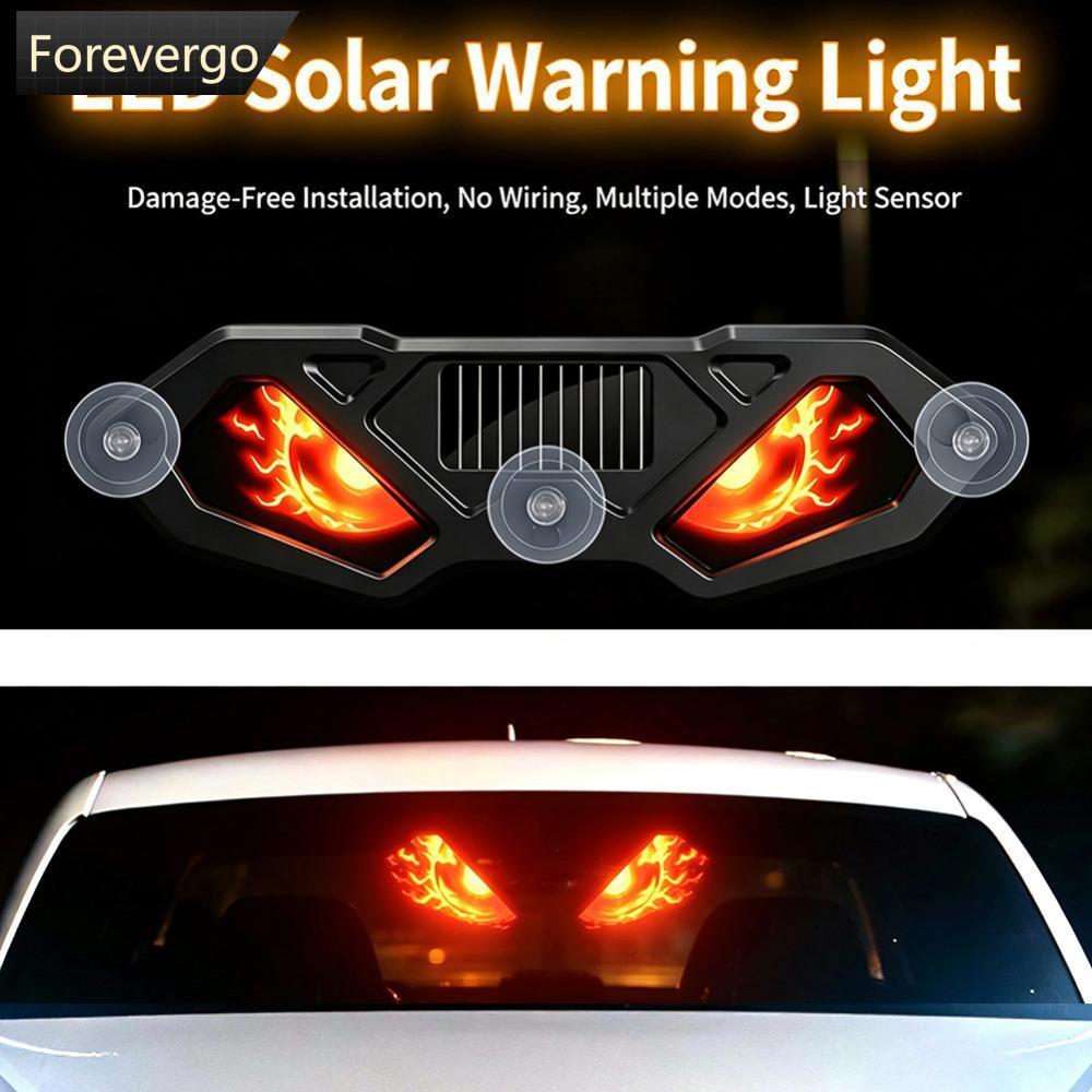 FOREVERGO Carro Movido A Energia Solar Demon Dynamic Eye LED Luz De Advertência Atmosfera Decoração Lâmpada De Janela Tr