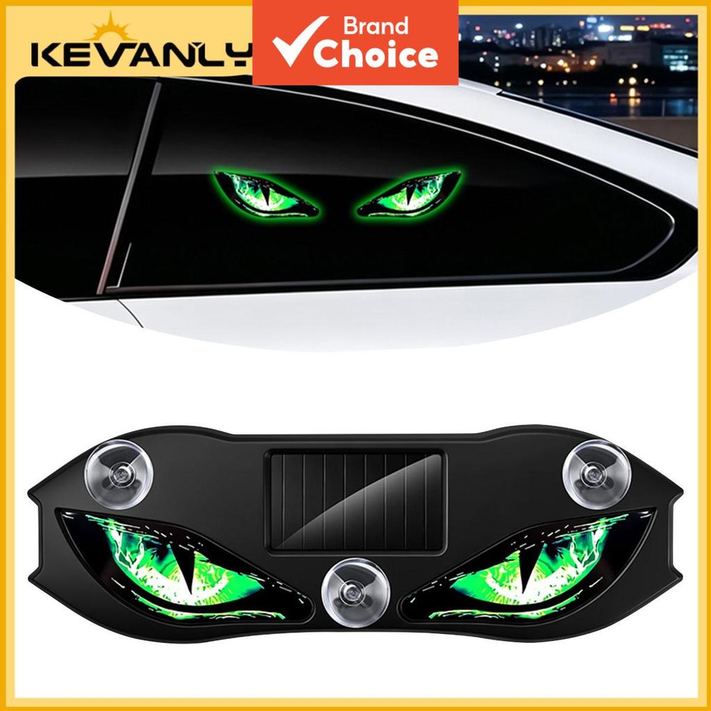 KEVANLY 3Pcs Solar Dynamic Devil Eye LED Luz De Sinalização De Flash De Aviso Para Janela De Carro