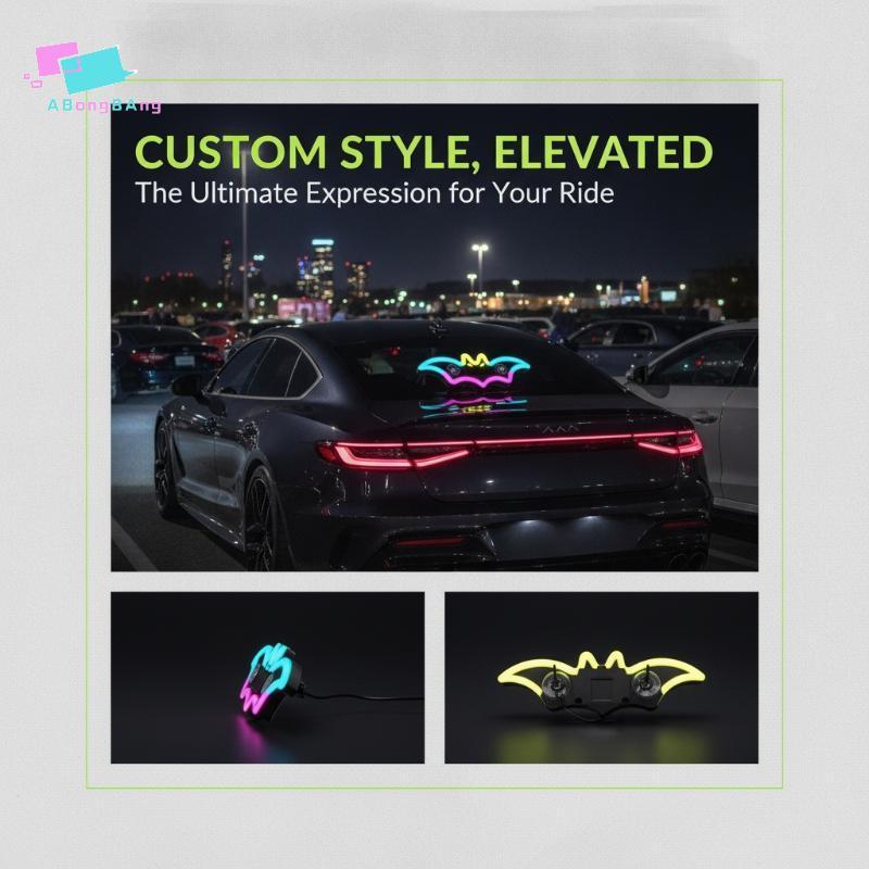 Abongbanghn Dynamic Solar Devil Ghost LED Luz Ambiente Do Carro Lâmpada De Decoração Pára-Brisa Traseiro À Prova D'água