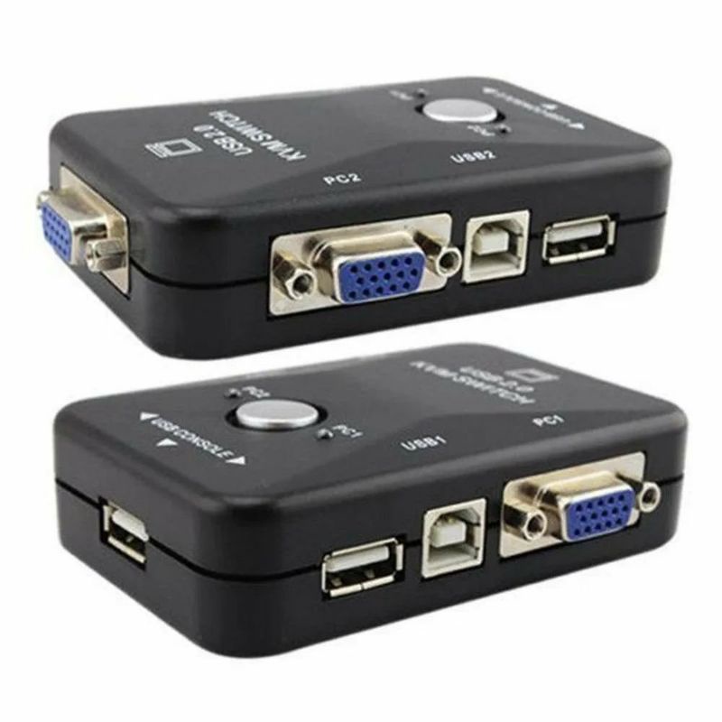 Chaveador Switch Kvm + 2 Usb Monitor Mouse Cpu