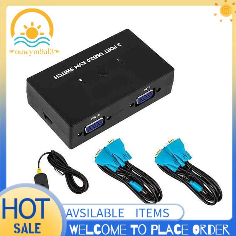 Switch VGA KVM De 2 Portas Dois Em Um Com Controlador De Mesa Conjunto Compartilhado De Teclado , Mouse E Monitor