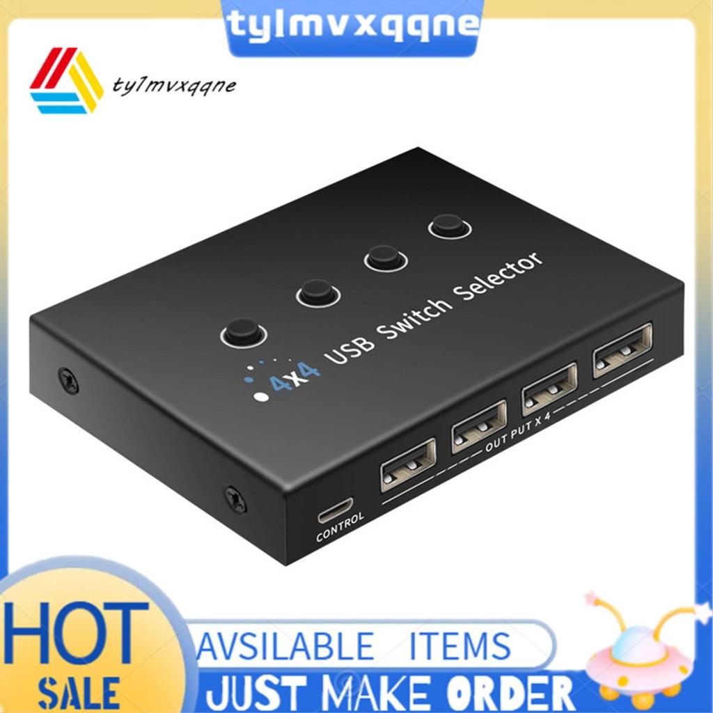 4 Em 4 Saídas KVM USB2.0 Switch Hub Adaptador USB2.0 Impressora Splitter Switcher Para PC Laptop Teclado Mouse Monitor
