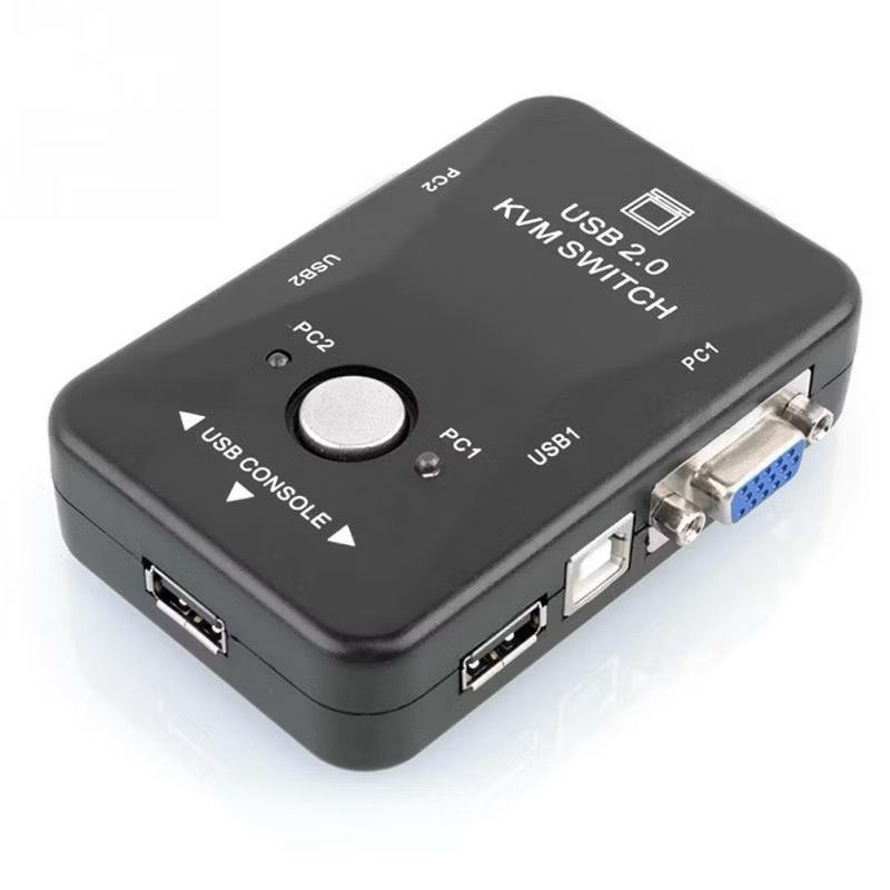 Chaveador KVM Switch 2 Portas 2 PCs CPU Na Mesma Estação Monitor Teclado Mouse USB---5554