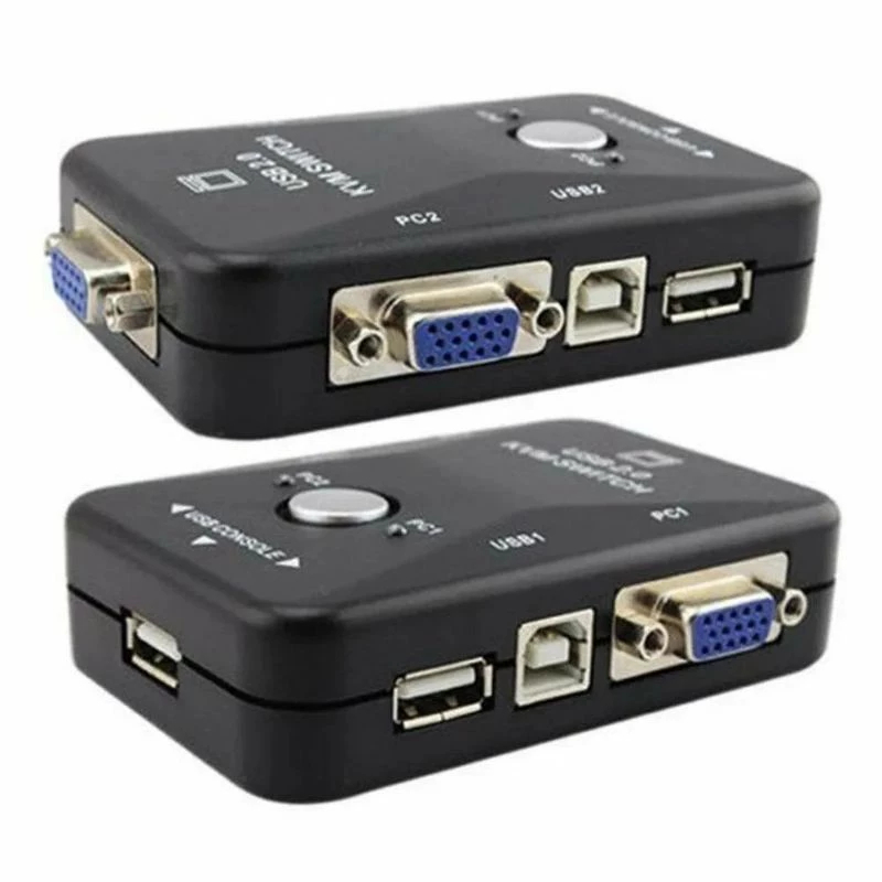 Chaveador Switch Kvm + 2 Usb Monitor Mouse Cpu