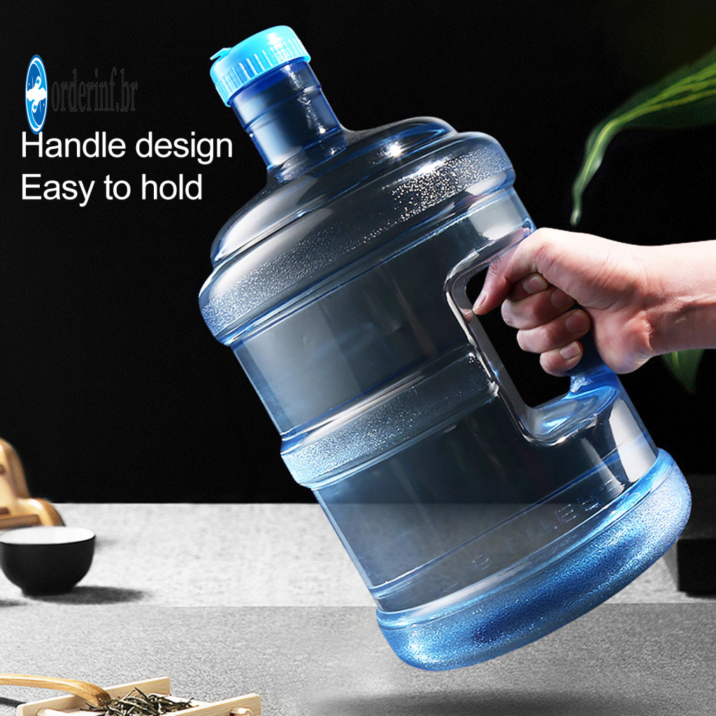 Replacement Water Bucket Transparent Cooler Bottle Capacity Reusable Jug with Handle and Cap Food Grade Plastic Dispense