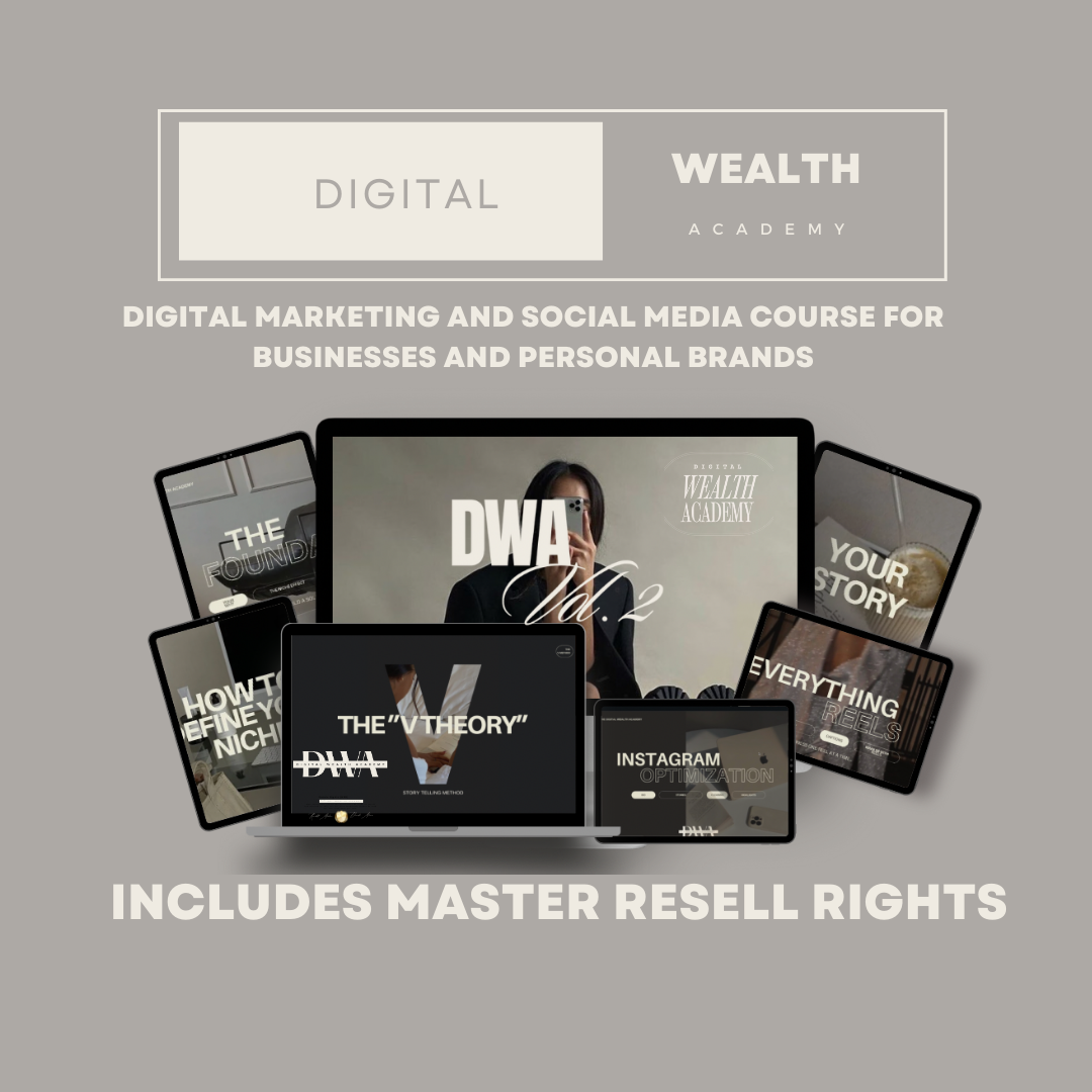 Digital Wealth Academy: Course in Digital Marketing and Social Media for Businesses and Personal Brands with Master Resell Rights