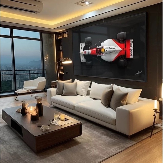 Quadro Decorativo Grande 110x80cm Full HD F1 McLaren do Senna