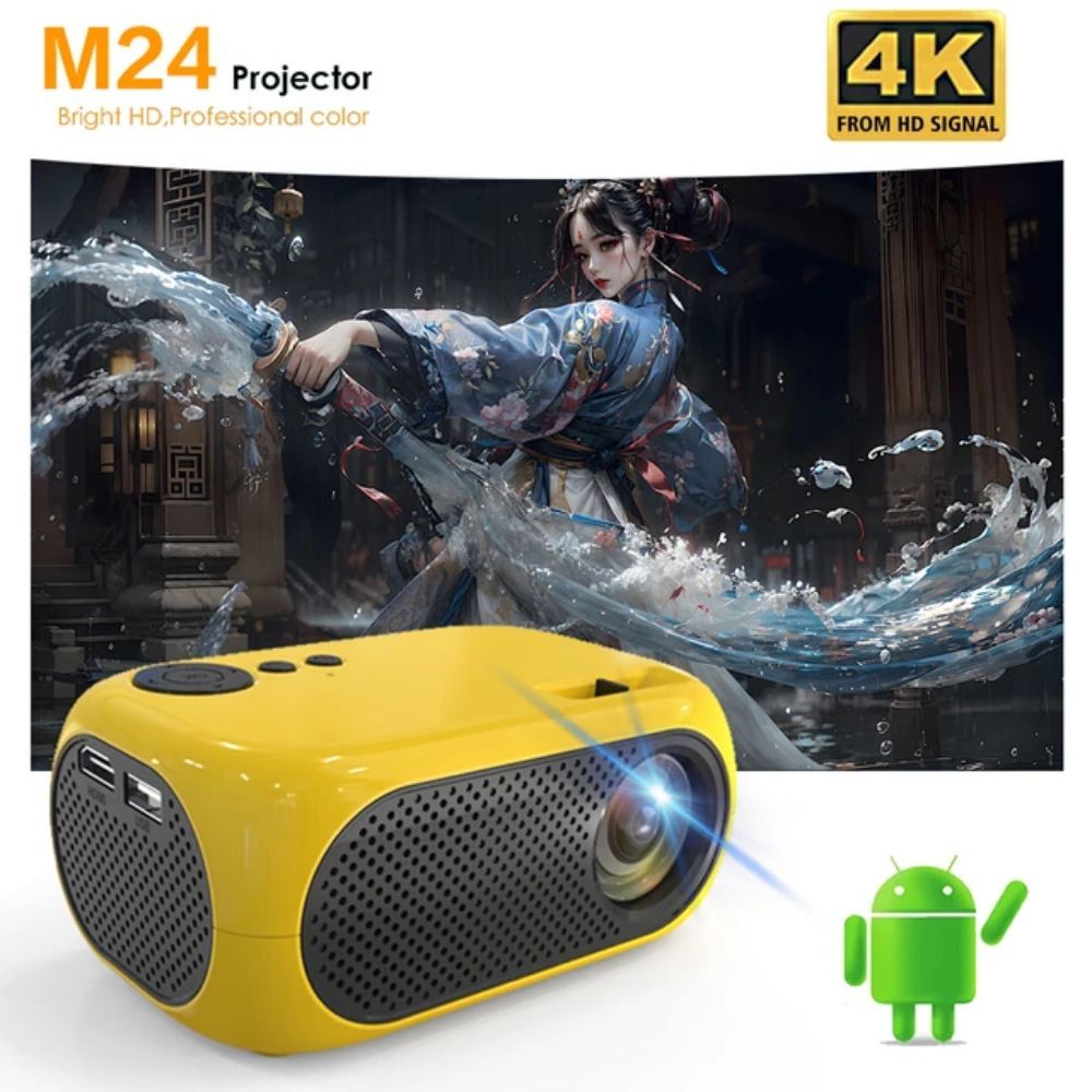 Mini Projetor 1080P Full HD Portátil De Casa LED Pequeno M24 Cores 110/220v