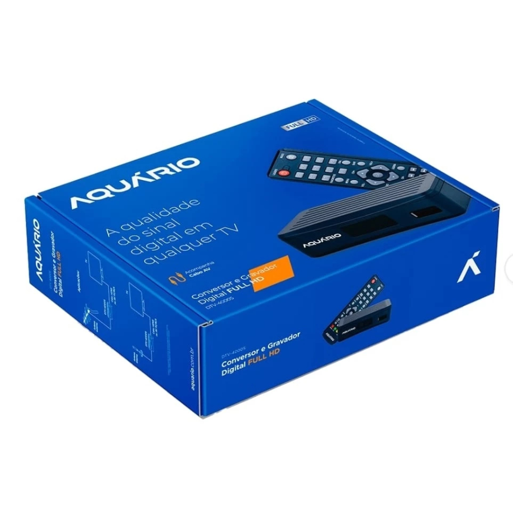Conversor Digital e gravador Aquario Full Hd Compacto Dtv-4000s Preto 110v/220v (bivolt)