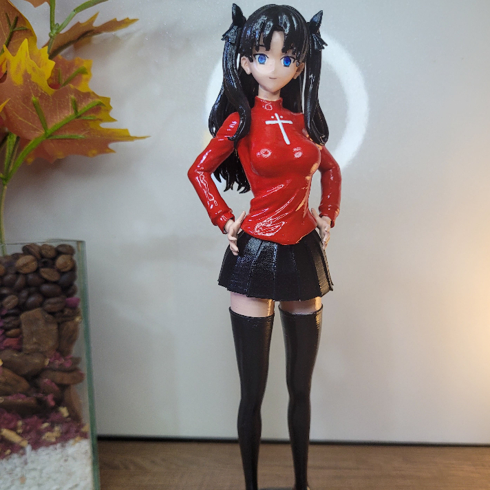 Action Figure Rin Tohsaka Fate 23cm – Figura de Ação Anime Impressão 3D (Sob Encomenda)