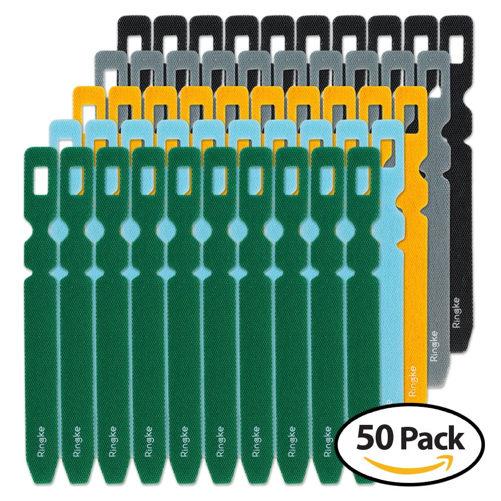Ringke Magic Cable Tie Várias Cores Organizador De Cabos Com Gancho E Laço Reutilizável