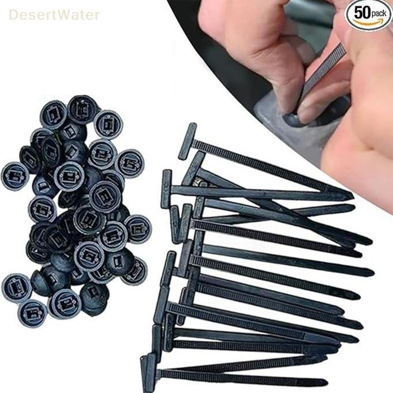 < DesertW > 10-100Pcs Nylon Universal Cable Tie Bule Auto-Loing Zip Ties Holder Com Botão Pin Multiuso Para Reparação Di
