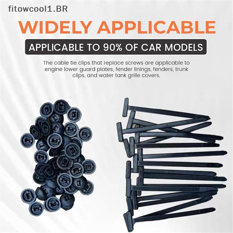 FCBR 10-100Pcs Nylon Universal Cable Tie Bule Auto-Loing Zip Ties Titular Com Botão Pin Multiuso Para Carro Reparação Di