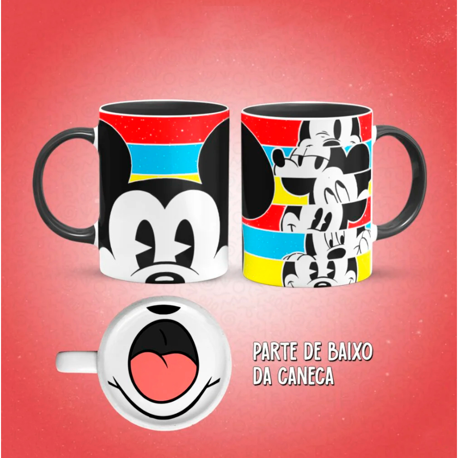 Caneca Turma do M. e M. Mouse cerâmica – Personalizadas, Coloridas e Divertidas | Presente Criativo
