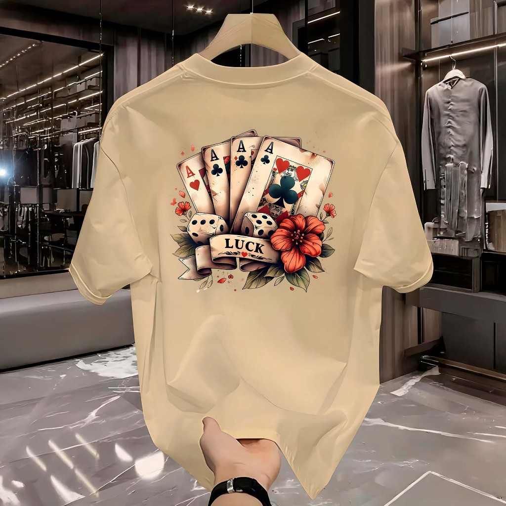 Camiseta T-Shirt Masculina Luck Camisa Manfinity Street Wear 100% Algodão
