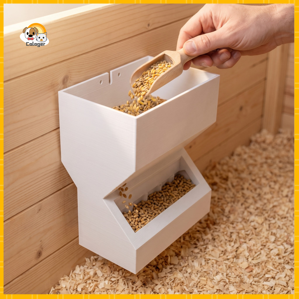 Automatic Bird Food Dispenser Quail Feeder for Poultry Capacity Wall-mount for Cage Anti-spill for Chicks and Small for